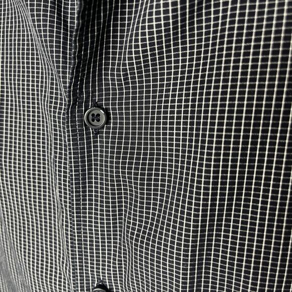COS Men's Button Front Shirt Size XL Black Long Sleeve Check Cotton - Picture 4 of 9